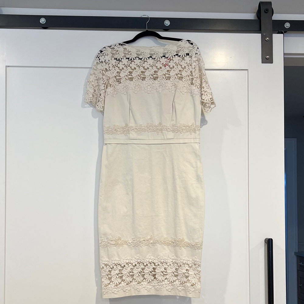 Ivanka Trump Ivory Lace Midi Dress
